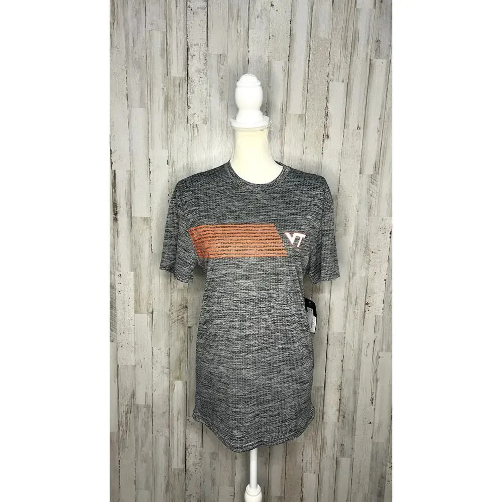 NWT Captivating Athletics Men's Virginia Tech T-Shirt Gray/Orange Size‎ Small